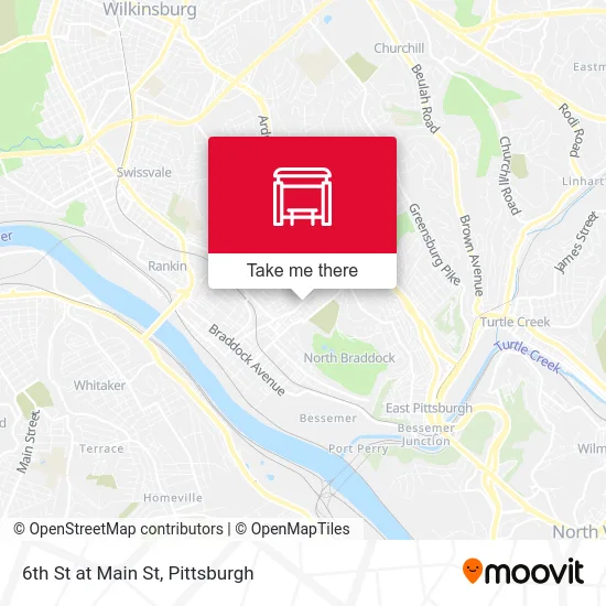 6th St at Main St map