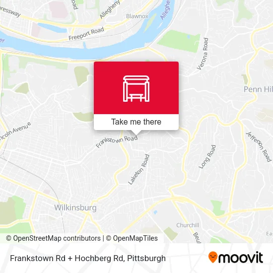 Frankstown Rd + Hochberg Rd map