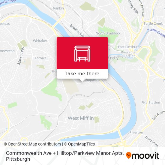 Commonwealth Ave + Hilltop / Parkview Manor Apts map