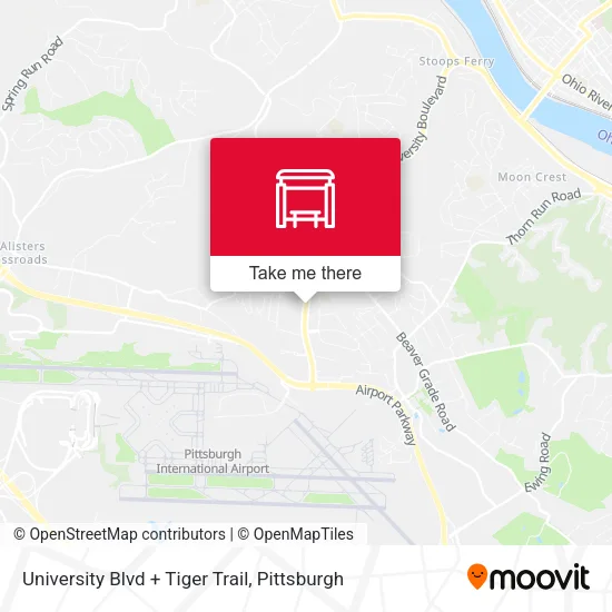 Mapa de University Blvd + Tiger Trail