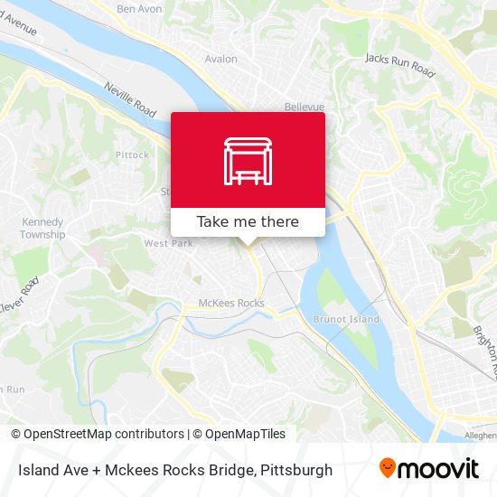 Island Ave + Mckees Rocks Bridge map