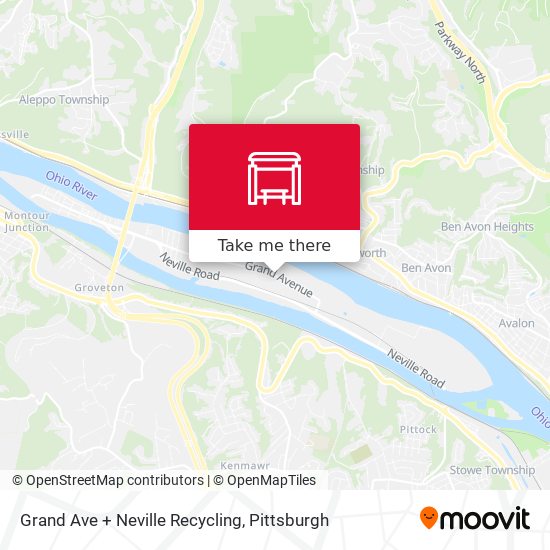 Grand Ave + Neville Recycling map