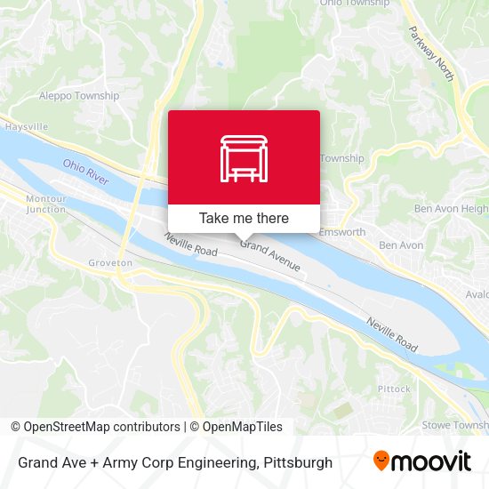 Grand Ave + Army Corp Engineering map