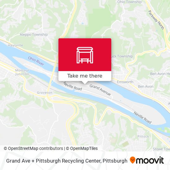 Grand Ave + Pittsburgh Recycling Center map