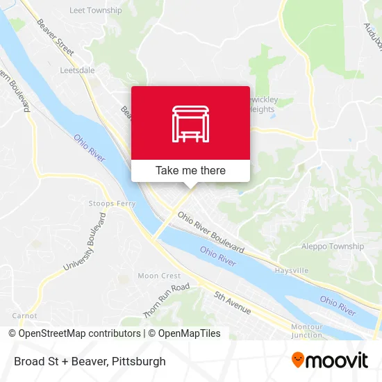 Broad St + Beaver map