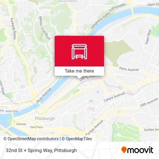 Mapa de 32nd St + Spring Way