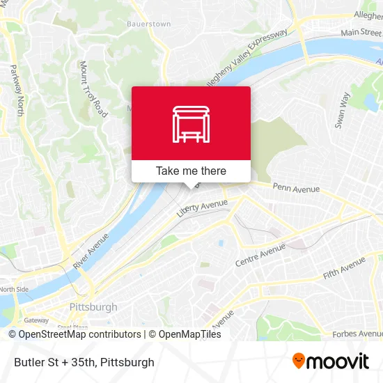 Butler St + 35th map