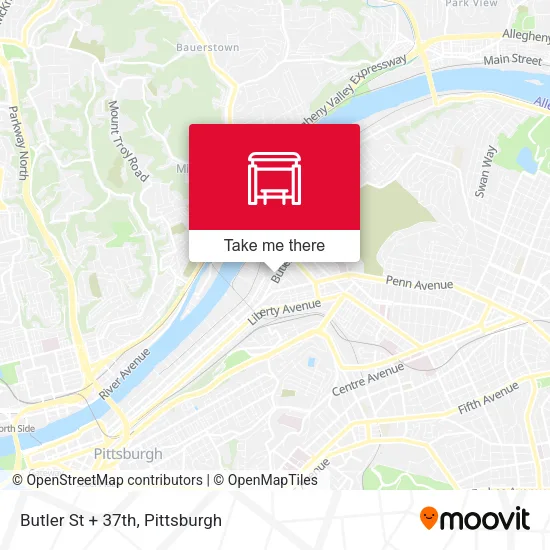 Mapa de Butler St + 37th