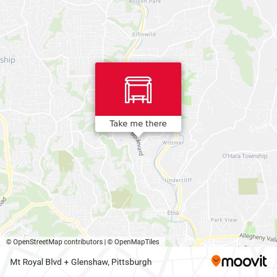 Mt Royal Blvd + Glenshaw map