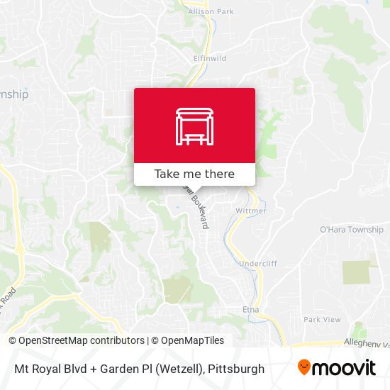 Mapa de Mt Royal Blvd + Garden Pl (Wetzell)