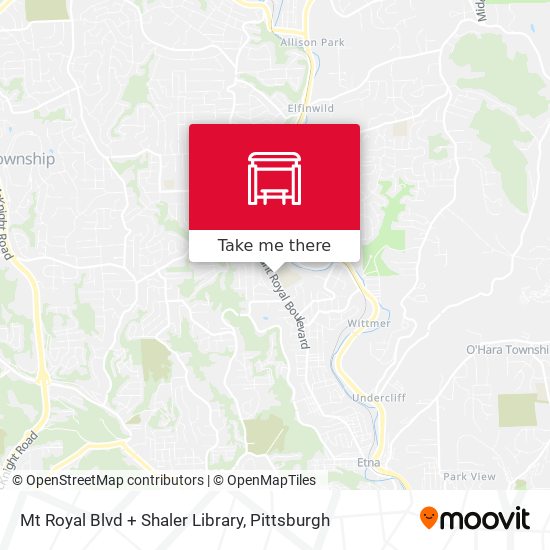 Mapa de Mt Royal Blvd + Shaler Library