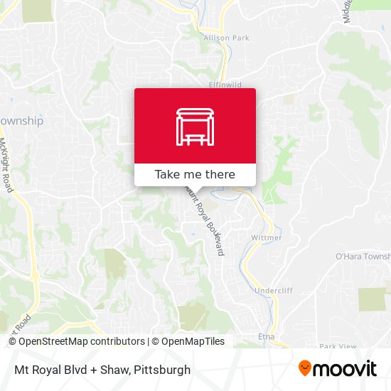 Mapa de Mt Royal Blvd + Shaw