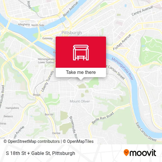 S 18th St + Gable St map