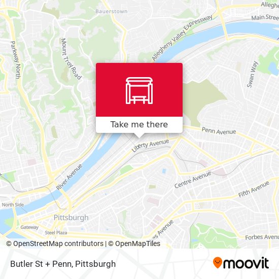 Butler St + Penn map