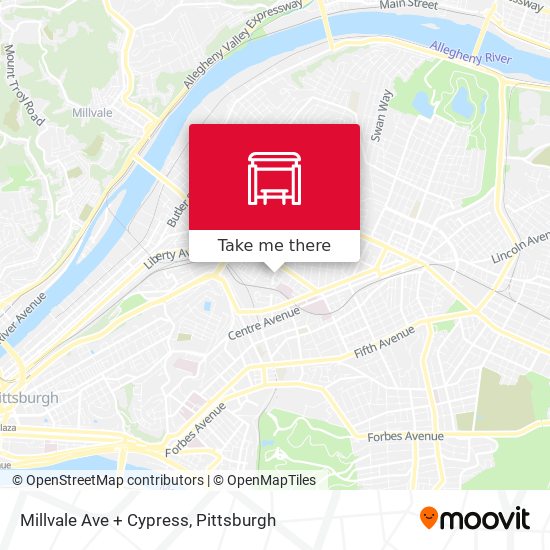 Millvale Ave + Cypress map