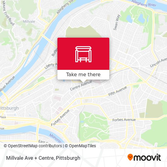 Millvale Ave + Centre map