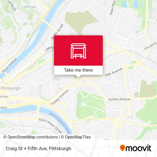 Mapa de Craig St + Fifth Ave