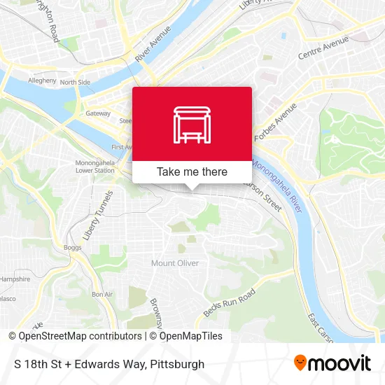 S 18th St + Edwards Way map