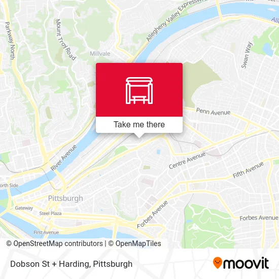 Dobson St + Harding map