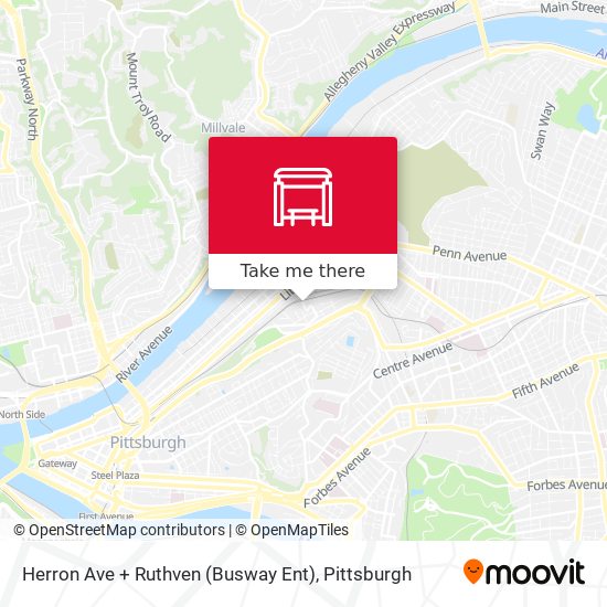 Herron Ave + Ruthven (Busway Ent) map