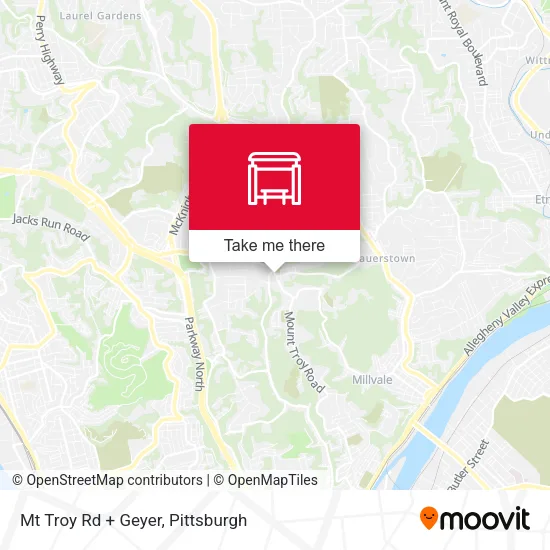 Mapa de Mt Troy Rd + Geyer