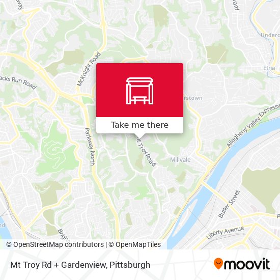 Mt Troy Rd + Gardenview map