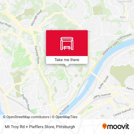 Mapa de Mt Troy Rd + Pieffers Store