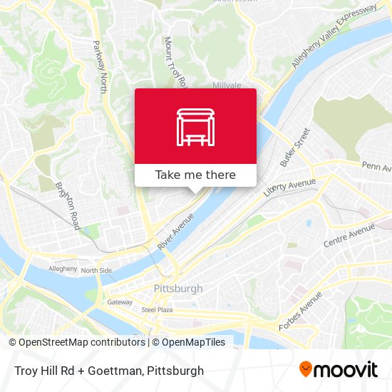 Troy Hill Rd + Goettman map