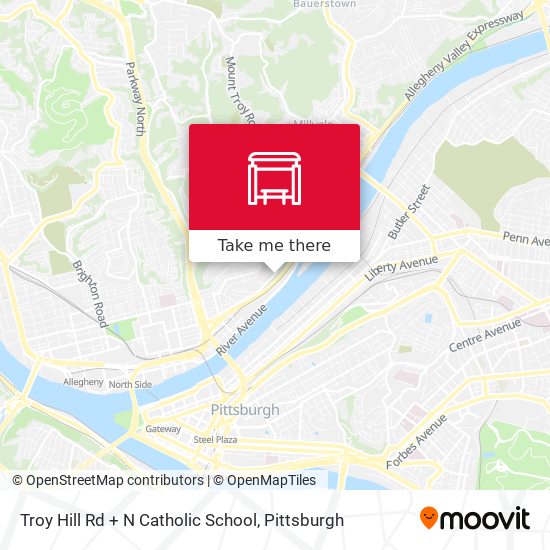 Troy Hill Rd + N Catholic School map