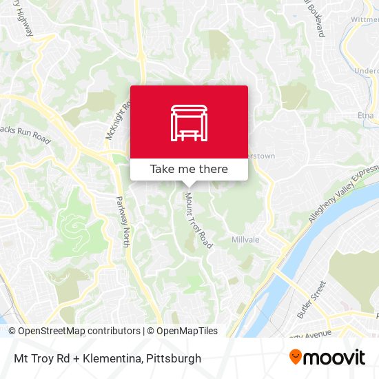 Mt Troy Rd + Klementina map