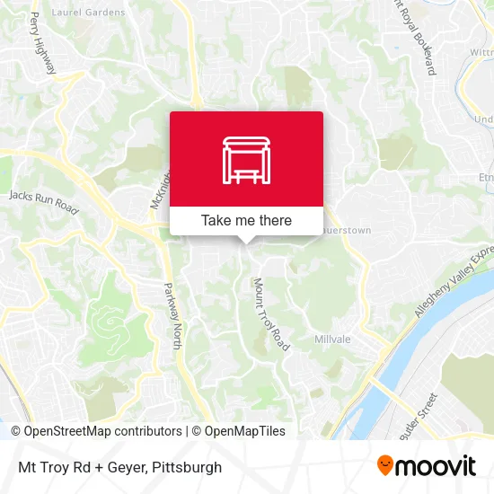 Mapa de Mt Troy Rd + Geyer