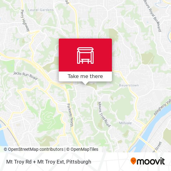 Mt Troy Rd + Mt Troy Ext map