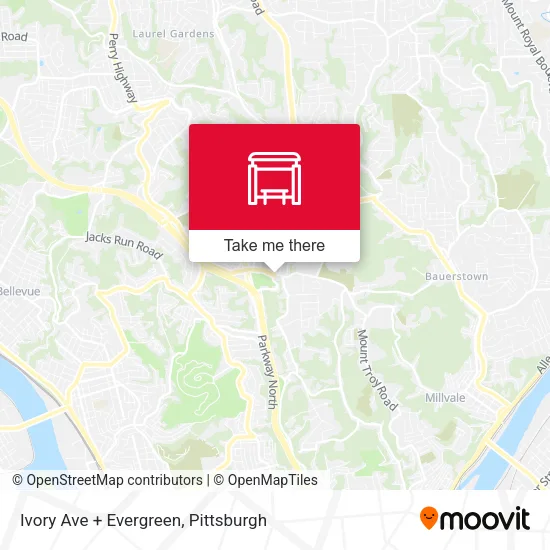 Mapa de Ivory Ave + Evergreen