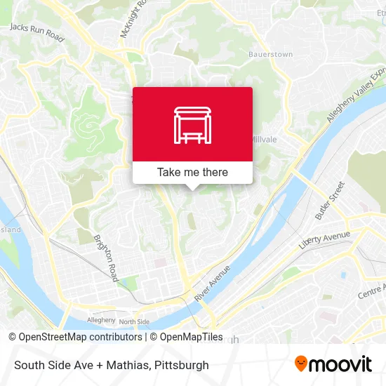 South Side Ave + Mathias map