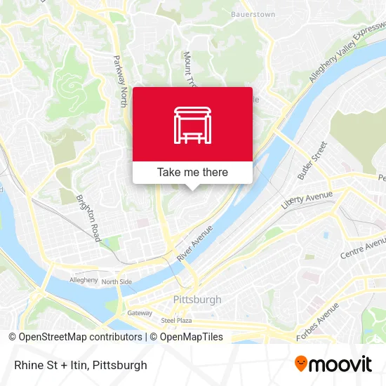 Mapa de Rhine St + Itin