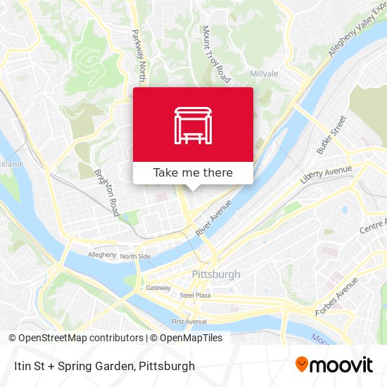 Itin St + Spring Garden map