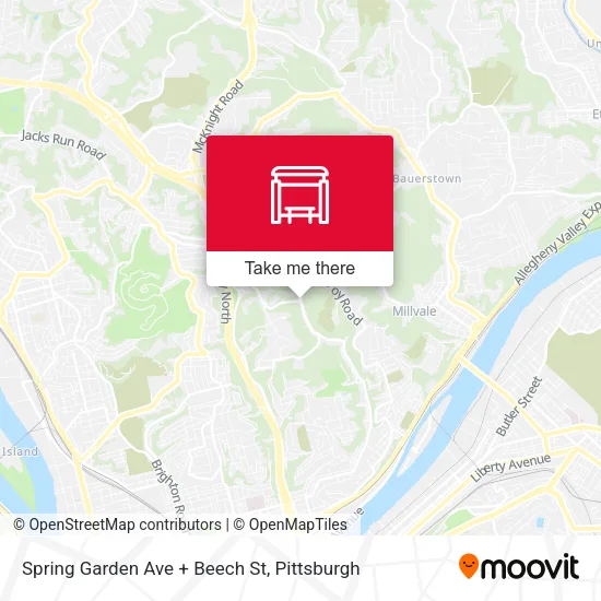 Mapa de Spring Garden Ave + Beech St