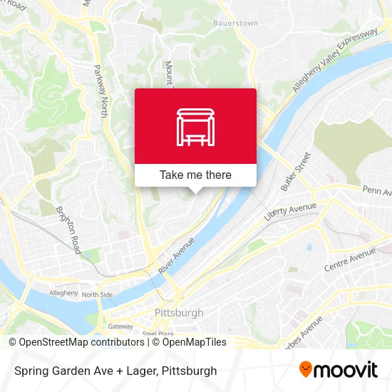 Mapa de Spring Garden Ave + Lager