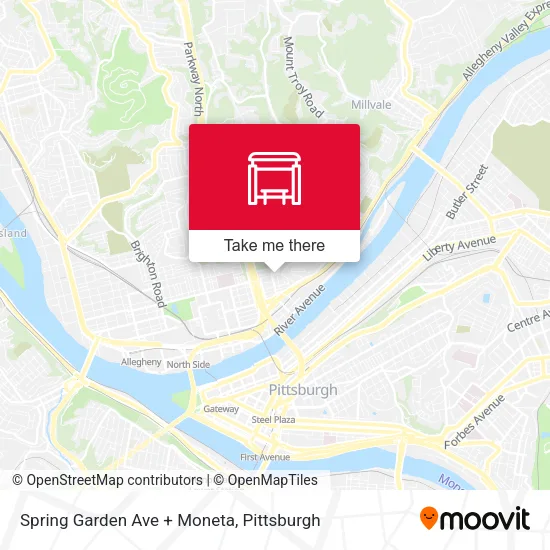 Mapa de Spring Garden Ave + Moneta