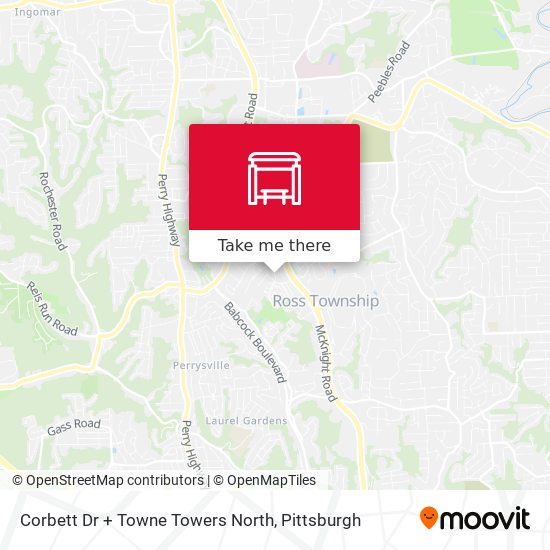 Mapa de Corbett Dr + Towne Towers North