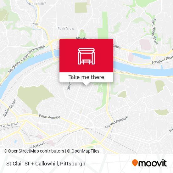 St Clair St + Callowhill map