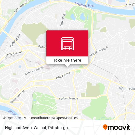Highland Ave + Walnut map