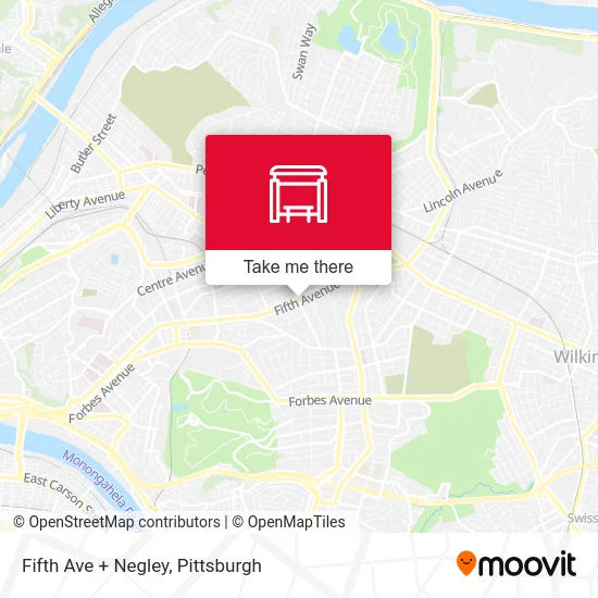 Fifth Ave + Negley map