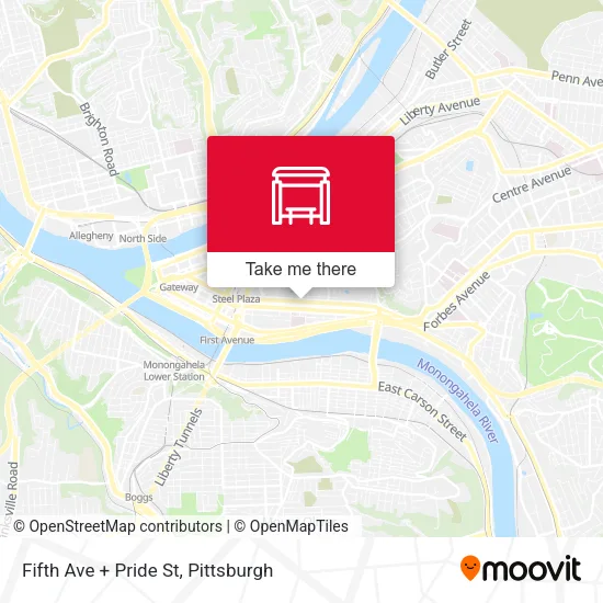 Mapa de Fifth Ave + Pride St