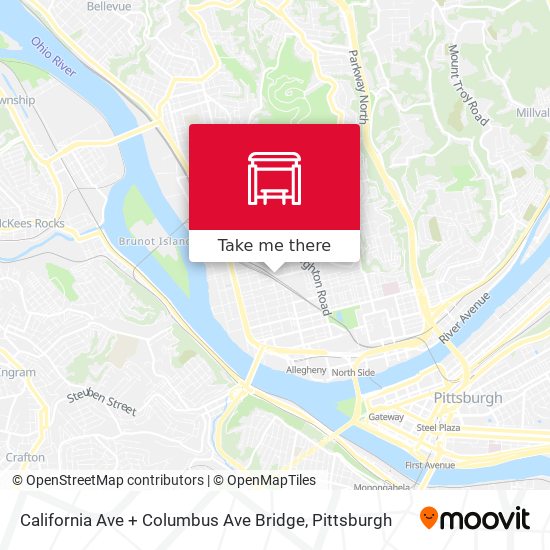 California Ave + Columbus Ave Bridge map