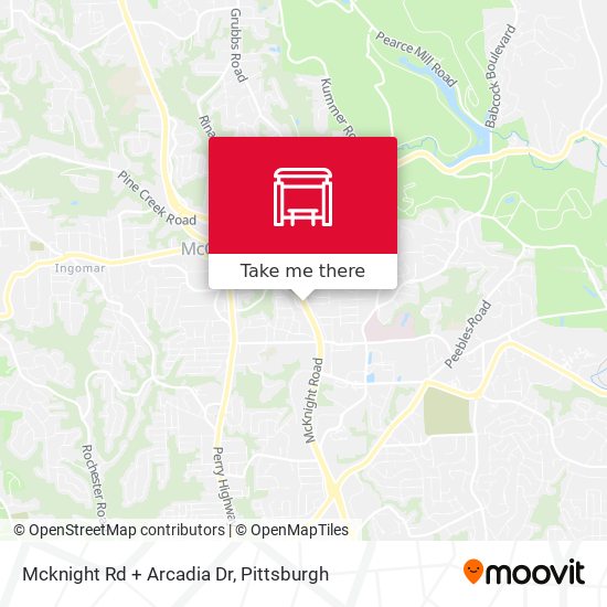 Mcknight Rd + Arcadia Dr map