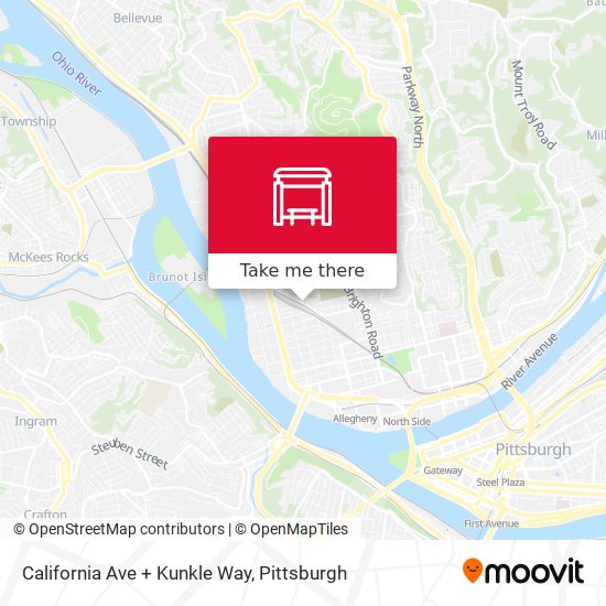 California Ave + Kunkle Way map