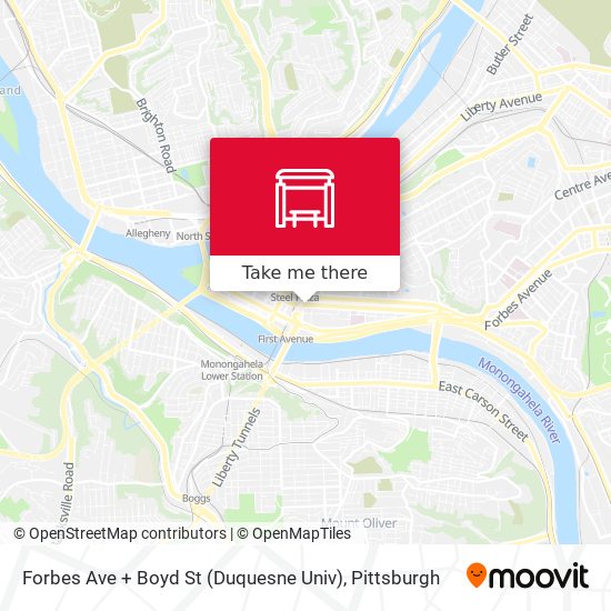 Forbes Ave + Boyd St (Duquesne Univ) map