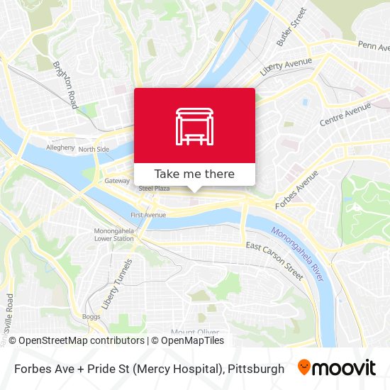 Mapa de Forbes Ave + Pride St (Mercy Hospital)