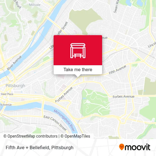 Fifth Ave + Bellefield map